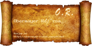 Obermayer Rózsa névjegykártya